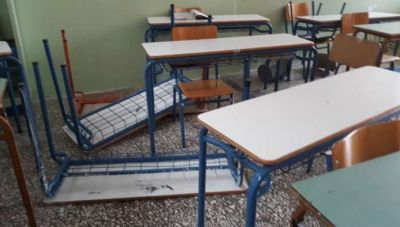 Βανδαλισμοί στο Σταυράκειο Γυμνάσιο Ανωγείων (φωτογραφίες)