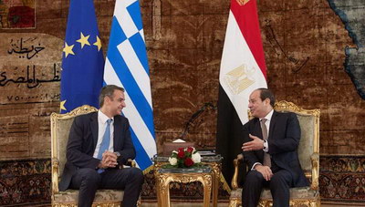 Τον Πρόεδρο της Αιγύπτου υποδέχεται ο Κυριάκος Μητσοτάκης