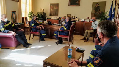 Συνάντηση Δημάρχου Ηρακλείου με τον Συντονιστή Πυροσβεστικών Δυνάμεων Βορείου-Νοτίου Αιγαίου και Κρήτης