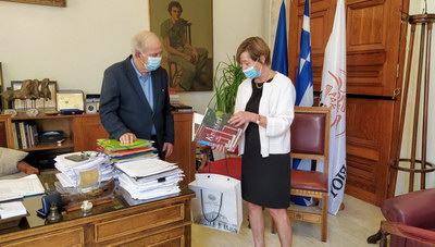 Εθιμοτυπική συνάντηση Δημάρχου Ηρακλείου Βασίλη Λαμπρινού με την  Πρέσβειρα του Βελγίου