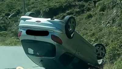 Τρίτη τούμπα στους δρόμους του Νομού Ηρακλείου... (φωτογραφία)