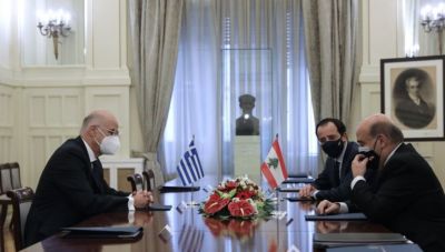 Συνάντηση Νίκου Δένδια με τον Λιβανέζο ομόλογό του