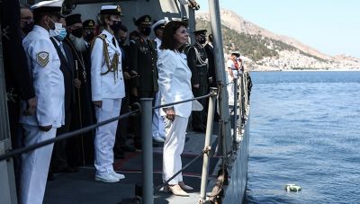 H Σακελλαροπούλου στην επέτειο της Ναυμαχίας του Γέροντα