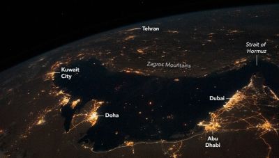 O Περσικός Kόλπος τη νύχτα από τον Διεθνή Διαστημικό Σταθμό