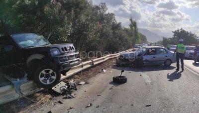 Τροχαίο με 4 τραυματίες στο ΒΟΑΚ στο ύψος του Καβρού Χανίων