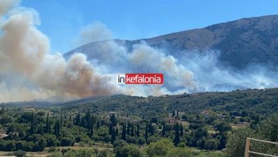 Ολονύχτια μάχη με τις φλόγες στην Κεφαλλονιά: Εκκενώθηκαν χωριά