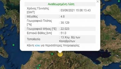 Σεισμός στο Αίγιο ταρακούνησε και την Αθήνα