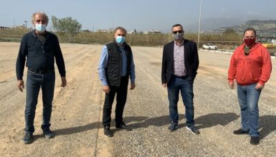 Αυτοψία του έργου στο γηπέδο της Κοτσυφιανής από τον Δήμαρχο Ιεράπετρας