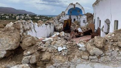 Κατέρρευσε η εκκλησία του Αγίου Νικολάου στον Ξερόκαμπο Σητείας-Υπάρχουν και κατολισθήσεις