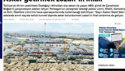 Yeni Safak:  «Η Αθήνα δίνει τα νησιά στις ΗΠΑ»