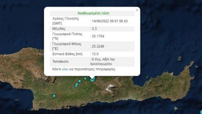 Αρκαλοχώρι: Μεσημερινό ταρακούνημα από τον Εγκέλαδο
