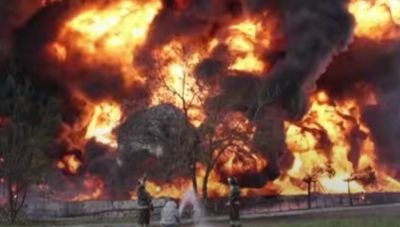 Πύρινη «κόλαση» σε περιοχή που ελέγχουν οι Ρώσοι στο Ντονέτσκ (βίντεο)