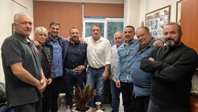 Επίσκεψη του Φραγκίσκου Παρασύρη στο Εργατικό Κέντρο Ηρακλείου ενόψει Πρωτομαγιάς