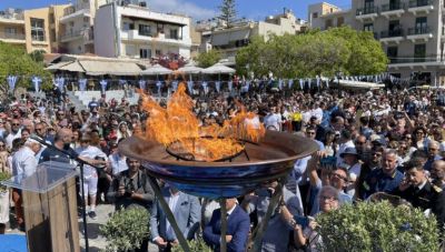 Στην Κρήτη η Ολυμπιακή φλόγα με τιμές Αρχηγού Κράτους