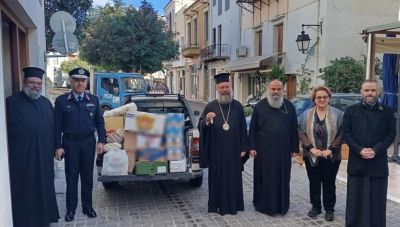 Αστυνομική Διεύθυνση Κρήτης: Προσφορά τροφίμων και ειδών πρώτης ανάγκης σε Ιερές Μητροπόλεις και Κοινωνικές Δομές