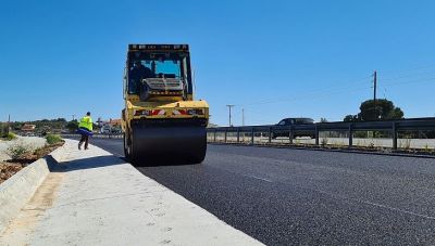 Συνεχίζονται οι εργασίες ασφαλτόστρωσης στο νότιο κλάδο του ΒΟΑΚ στο τμήμα Γάζι-Γιόφυρο