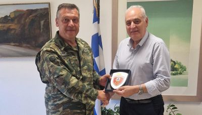 Συνάντηση του Δημάρχου Βιάννου Παύλο Μπαριτάκη με τον  Ταξίαρχο Κωνσταντίνο Σπανουδάκη