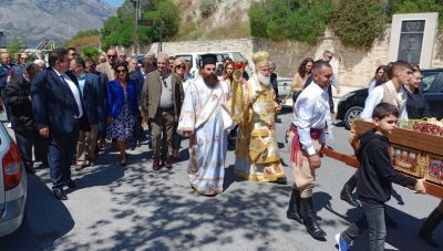 Ο Αλέξης Καλοκαιρινός στον εορτασμό του της επετείου Ανακομιδής των Ιερών Λειψάνων του Αγίου Μύρωνος Επισκόπου Κρήτης