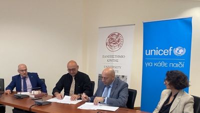 Μνημόνιο συνεργασίας υπέγραψαν το Πανεπιστήμιο Κρήτης και η UNICEF