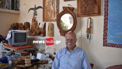 Σήφης Οικονομάκης: Ο αυτοδίδακτος ξυλογλύπτης που δημιουργεί έργα τέχνης στο Χουμέρι Μυλοποτάμου (ΦΩΤΟ)