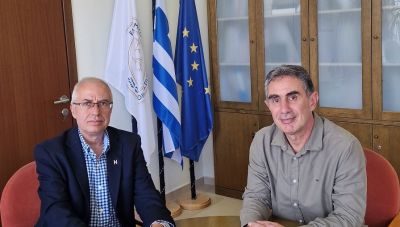 Συνάντηση του Εντεταλμένου Συμβούλου Δ.Ηρακλείου Νίκου Κονταράκη με τον Πρύτανη του ΕΛΜΕΠΑ Νίκο Κατσαράκη
