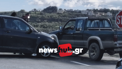 Νέο τροχαίο στον κόμβο Πεζών με σφοδρή σύγκρουση οχημάτων (Φωτο)