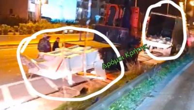Αναστάτωση στον ΒΟΑΚ: Αποκολλήθηκε πόρτα φορτηγού και έπεσε στο δρόμο (βίντεο)