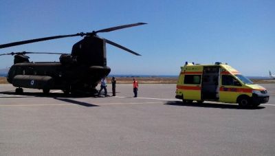 Γέφυρα ζωής από τη Ρόδο στο Ηράκλειο για άντρα που έπαθε έμφραγμα