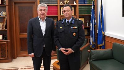 Συνάντηση του Περιφερειάρχη με τον νέο συντονιστή Βορείου-Νοτίου Αιγαίου και Κρήτης του Πυροσβεστικού Σώματος