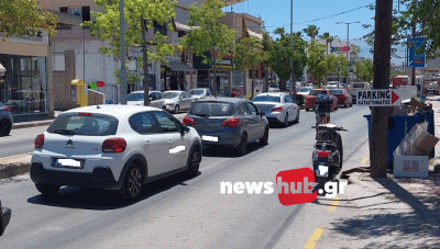 Ηράκλειο: Τα κολωνάκια στη Λ. 62 Μαρτύρων μια που εξαφανίστηκαν και μια που ξαναμπήκαν (Φωτο)