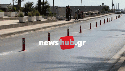 Ηράκλειο: Τοποθετήθηκαν κολωνάκια και στο δεύτερο τμήμα της παραλιακής λεωφόρου (Φωτο + Βίντεο)