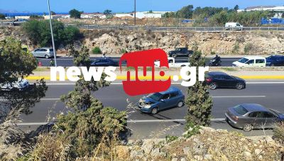 Απίστευτο Βίντεο: Διπλό τροχαίο στο Ηράκλειο -  Χάος στο ρεύμα προς Άγιο Νικόλαο, τραυματισμός και μποτιλιάρισμα στο ύψος του αεροδρομίου