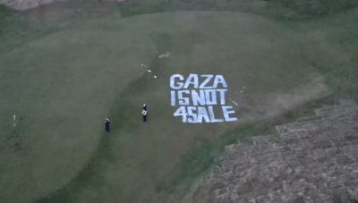 Σκωτία: Ακτιβιστές βανδάλισαν το θέρετρο γκολφ του Τραμπ -  Ζωγράφισαν συνθήματα υπέρ της Παλαιστίνης