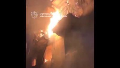 Σκηνές «Αποκάλυψης» στη Ζαπορίζια μετά από ρωσική επίθεση με drones (Βίντεο)