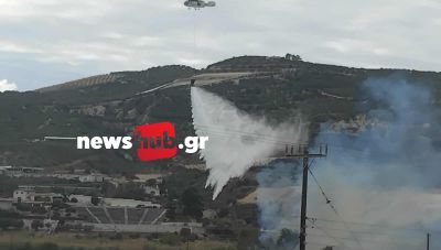 Ηράκλειο: Φωτιά στις Μαλάδες – Ισχυρή κινητοποίηση της Πυροσβεστικής ενώ ήχησε το 112 (φωτο)