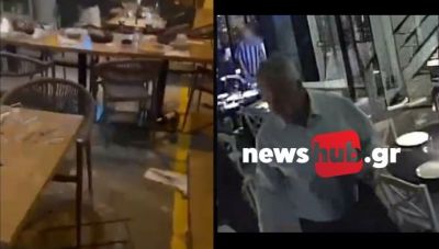 Ηράκλειο - Επίθεση στον Μάκη Βορίδη: Γης μαδιάμ τα έκαναν οι κουκουλοφόροι στο εστιατόριο (Βίντεο)