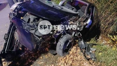 Καστοριά: ΙΧ με τέσσερις επιβαίνοντες χτύπησε σε δέντρο και έπεσε στη λίμνη