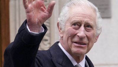 Διαμαρτυρία διαδηλωτή σε δημόσια εμφάνιση του Βασιλιά Καρόλου