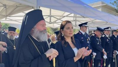 Ρέθυμνο: Παρουσία του Αρχιεπισκόπου Αυστραλίας κ. Μακάριου και της Όλγας Κεφαλογιάννη η παρέλαση