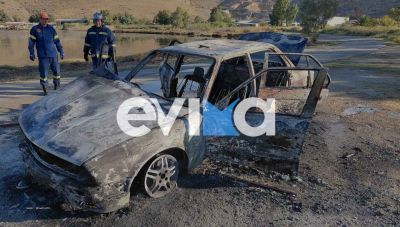 «Λαμπάδιασε» αυτοκίνητο στη Λάμψακο Ευβοίας (Φωτο)
