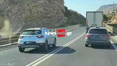 Καρέ- καρέ η προσπέραση του τρόμου στο ΒΟΑΚ - Σε διπλή διαχωριστική γραμμή, στη γέφυρα της Παντάνασσας (Φωτο +Βίντεο)