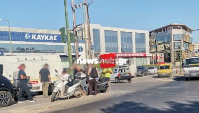 Ηράκλειο: Σφοδρή σύγκρουση αυτοκινήτου με μηχανάκι - Δύο τραυματίες (Φωτο)
