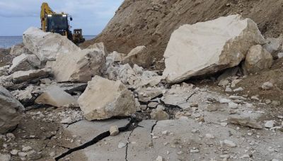 Κλειστός ο δρόμος Τέρτσα - Μύρτος λόγω κατολισθήσεων (Φωτο)