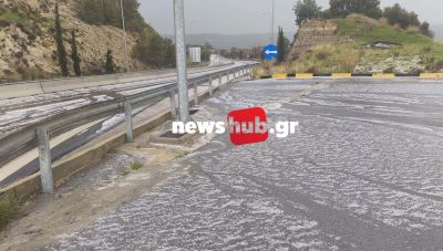 Ηράκλειο: Η σφοδρή χαλαζόπτωση ακινητοποίησε οδηγούς-Οδηγίες από την Πολιτική Προστασία για την κακοκαιρία (Φωτο και Βίντεο)