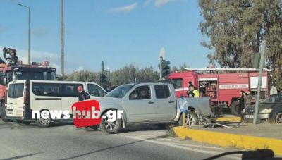 Ηράκλειο: Σοβαρό τροχαίο  ατύχημα στον κόμβο Σκαλανίου με έναν εγκλωβισμένο (φωτογραφίες)