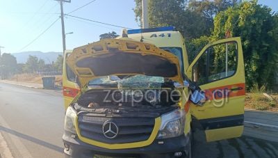 Σύγκρουση ασθενοφόρου με ΙΧ – Ανακοπή η αιτία του θανάτου του 53χρονου ασθενούς (φωτο)