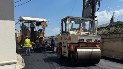 Ηράκλειο: Εργασίες ασφαλτόστρωσης στη συμβολή των οδών Παπαναστασίου και Εθνομαρτύρων