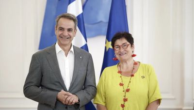 Συνάντηση Μητσοτάκη με τη νέα Πρόεδρο του Συμβουλίου της Ευρώπης -Συζήτηση για οικονομία, ΑΙ και δυτικά Βαλκάνια