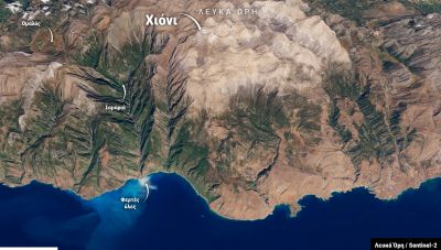 Κακοκαιρία στην Κρήτη: Φερτές ύλες «έβαψαν» τη θάλασσα, έπεσαν τα πρώτα χιόνια στον Ψηλορείτη - Τι κατέγραψε ο Sentinel-2