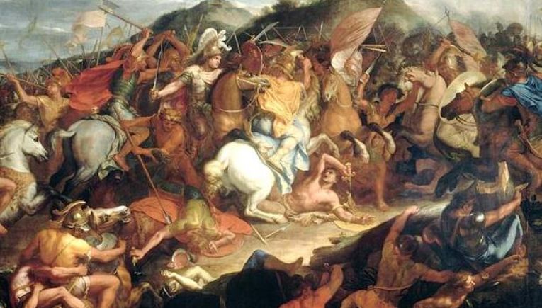 Ο Μέγας Αλέξανδρος νικάει τους Πέρσες στη Μάχη του Γρανικού.
